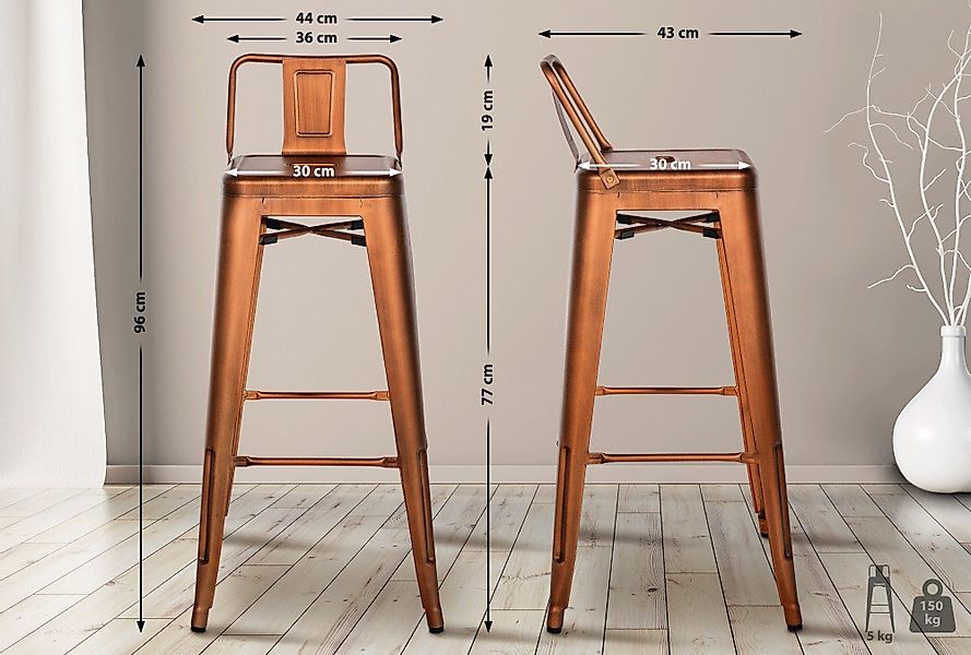 CLP Barhocker Mason (4er Set, 4 günstig online kaufen