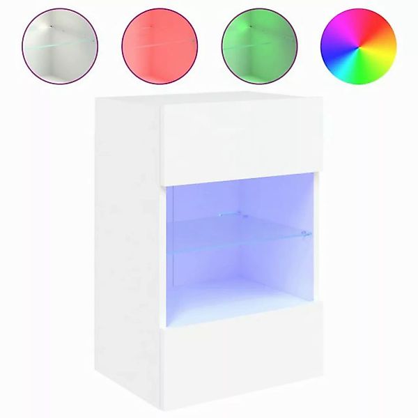 vidaXL Hängeschrank Hängeschrank Wandschrank mit LED Leuchten Weiß 40x30x60 günstig online kaufen