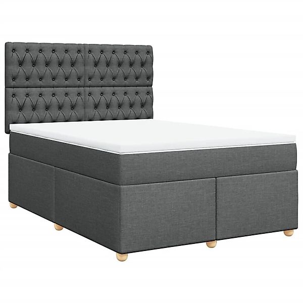 vidaXL Boxspringbett mit Matratze Dunkelgrau 140x200 cm Stoff 3291311 günstig online kaufen
