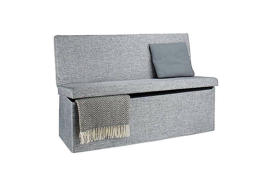 relaxdays Sitzhocker Faltbarer Sitzhocker mit Lehne XL, grau günstig online kaufen