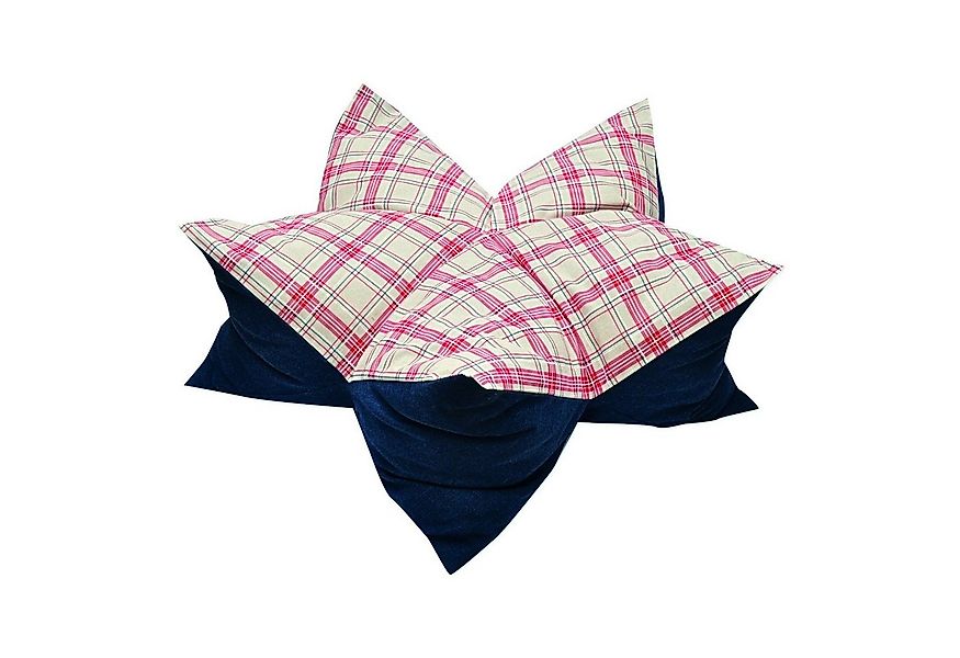 Aumüller Tierkissen Sternenkissen Karo, Beige / Blau, 70 cm, Liegekissen fü günstig online kaufen