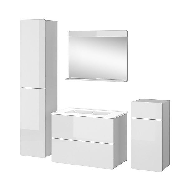 Vicco Badmöbel-Set Izan, Weiß, 5 Teile, günstig online kaufen