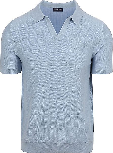 Suitable Knitted Poloshirt Riva Harring Hellblau - Größe XL günstig online kaufen