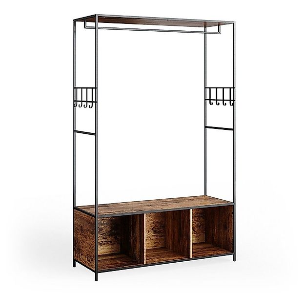 Vicco Kleiderschrank Fyrk, Eiche rustikal/Schwarz, 119.5 x 189 cm günstig online kaufen