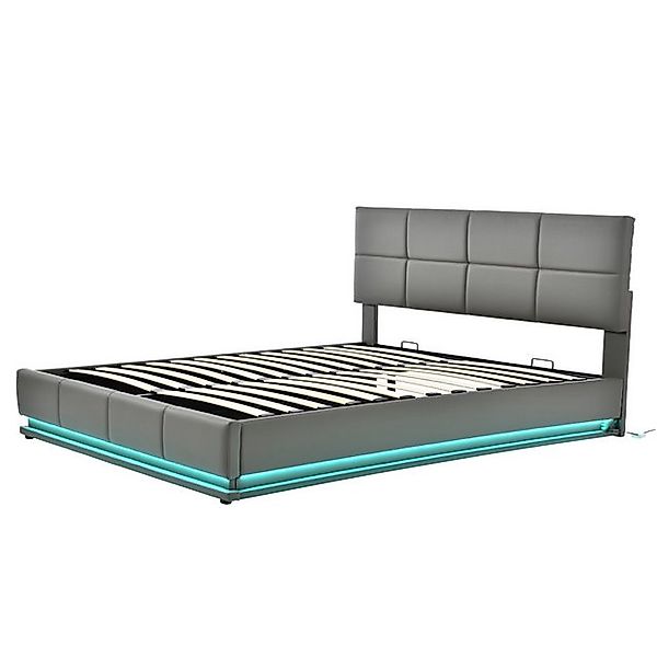 Gotagee Polsterbett Metalllattenrost Doppelbett Polsterkopfteil hydraulisch günstig online kaufen