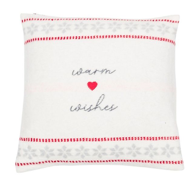 DAVID FUSSENEGGER Kissenhülle Savona 'warm wishes' 50 x 50 cm Rohweiß günstig online kaufen