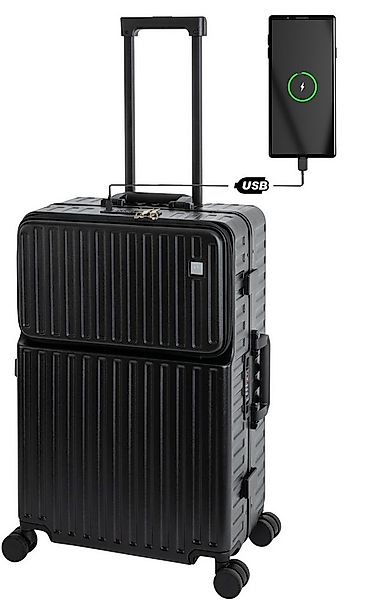 Travelhouse Hartschalen-Trolley Roma, 4 Rollen, mit USB und Getränkehalter günstig online kaufen