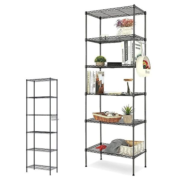 LUCKZON Standregal, 6 Etagen Metallregal, 54x29x160/175 günstig online kaufen