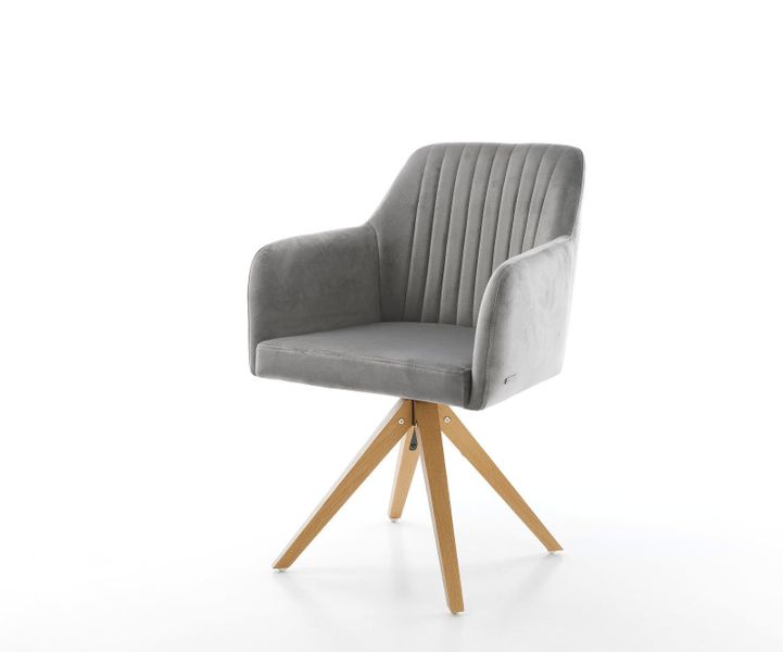 DELIFE Polsterstuhl Greg-Flex, Holzgestell kantig Natur günstig online kaufen