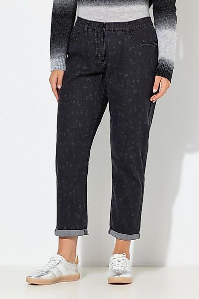 Ulla Popken Regular-fit-Jeans Boyfriend-Jeans Buchstaben 5-Pocket-Hose günstig online kaufen