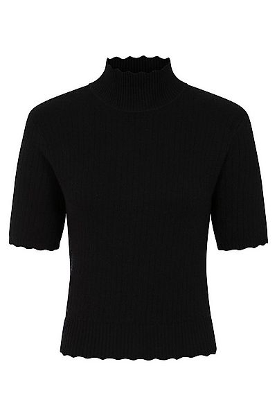 Banned Kurzarmpullover Jane Sweet Scallop Schwarz Vintage Wellenschnitt günstig online kaufen