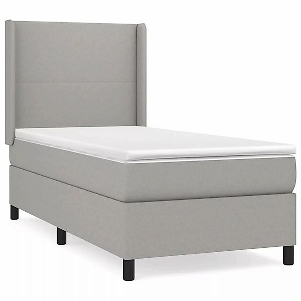 vidaXL Boxspringbett mit Matratze Hellgrau 90x200 cm Stoff1376796 günstig online kaufen
