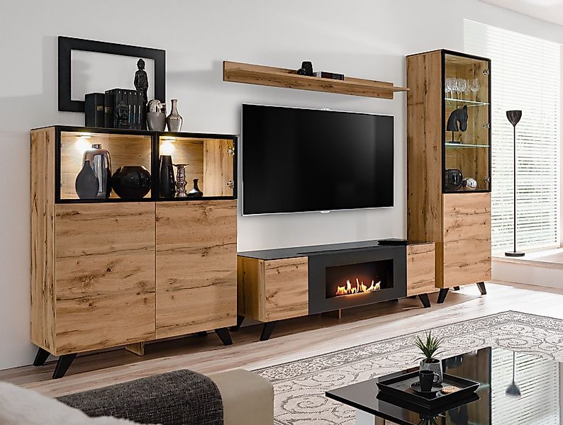 ASM-Moebel Wohnwand Wohnwand Anbauwand THIN-K LED günstig online kaufen