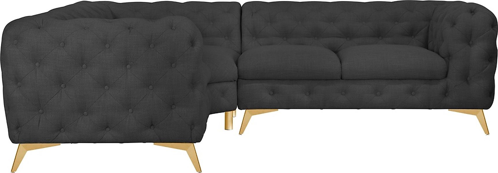 Leonique Chesterfield-Sofa "Ecksofa GLYNIS L-Form mit Wellenunterfederung, günstig online kaufen