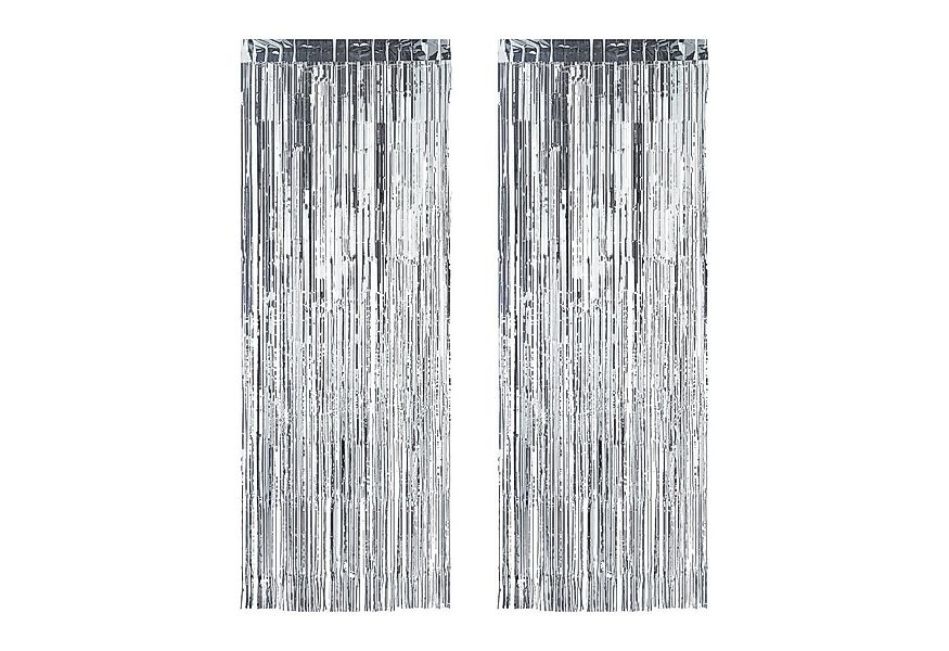 relaxdays Fadenvorhang Partyvorhänge 2er Set, silber günstig online kaufen