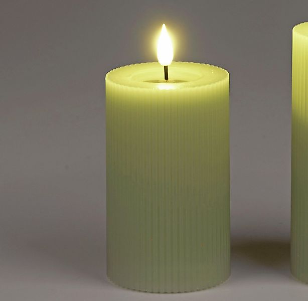 formano LED-Kerze Streifen, Mit Timerfunktion, Grün, Motiv: Streifen günstig online kaufen