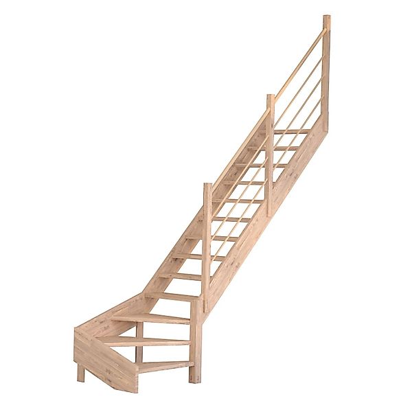 Treppe Mykonos Pro Eiche Gewendelt R 80 cm Holz-Design-Geländer FSC® günstig online kaufen