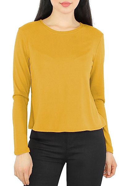 dy_mode Langarmshirt Damen Rundhals Shirt – Stilvolles Langarmshirt in Basi günstig online kaufen