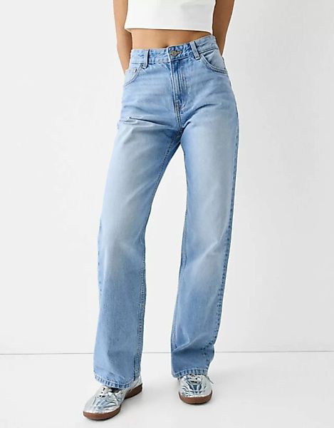 Bershka Wide Leg 90'S Jeans Bskteen 32 Ausgewaschenes Blau günstig online kaufen