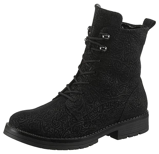 Waldläufer G-RAVINA Schnürstiefelette Schnürboots, Blockabsatz, in floraler günstig online kaufen
