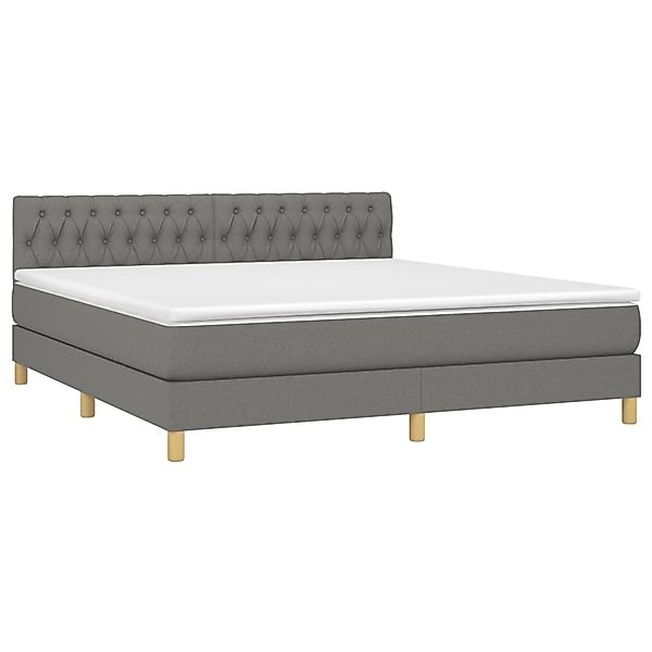 vidaXL Boxspringbett mit Matratze & LED Dunkelgrau 180x200 cm Stoff 3133974 günstig online kaufen