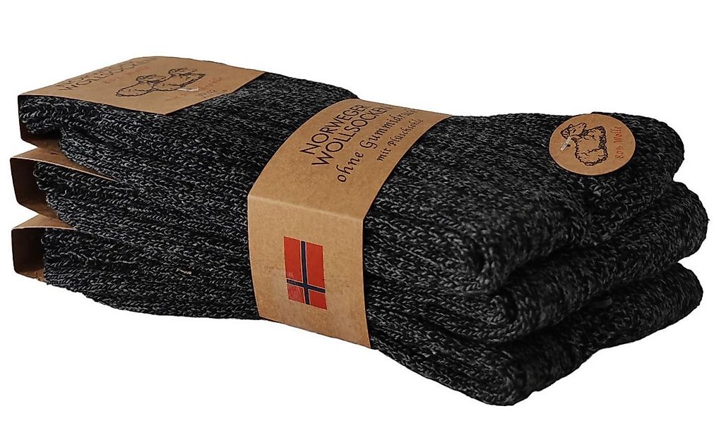 EloModa Thermosocken 3 Paar Norweger Wollsocken Wintersocken, Plüschsohle, günstig online kaufen