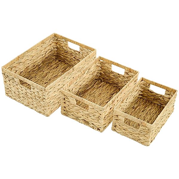 HOMCOM Aufbewahrungskorb 3er-Set, aus Wasserhyazinthe, zum günstig online kaufen