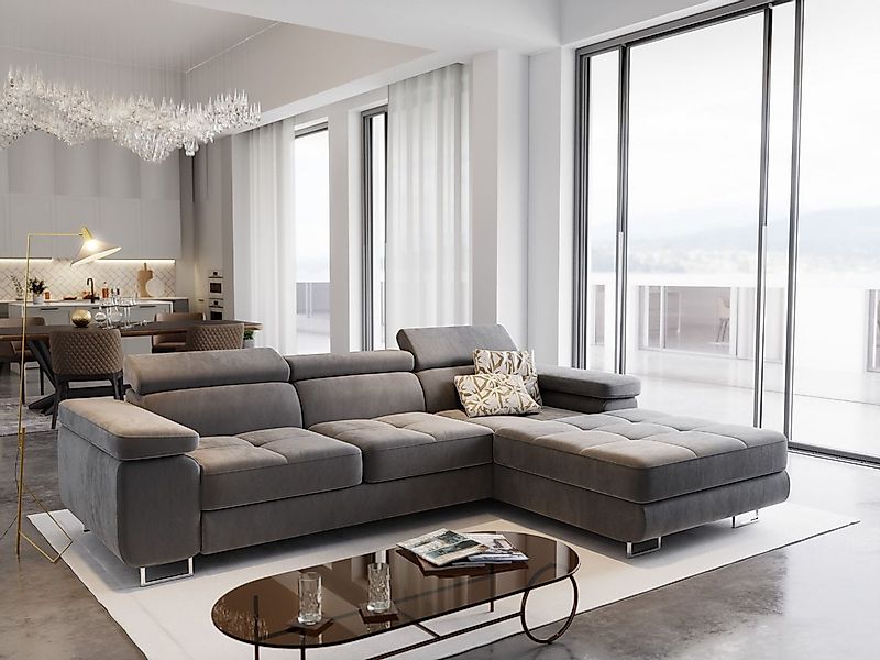 Masseno Ecksofa ELMA mit Schlaffunktion L-Form, Sofa mit Bettkasten günstig online kaufen