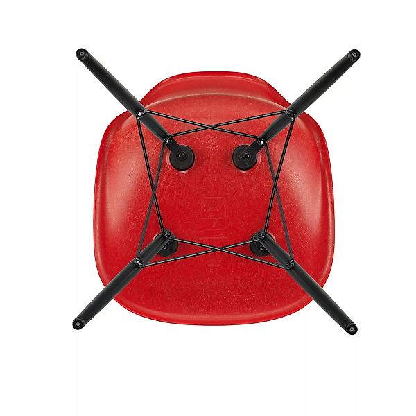 Vitra - Eames Fiberglass Side Chair DSW Ahorn schwarz - klassisches rot/Sit günstig online kaufen
