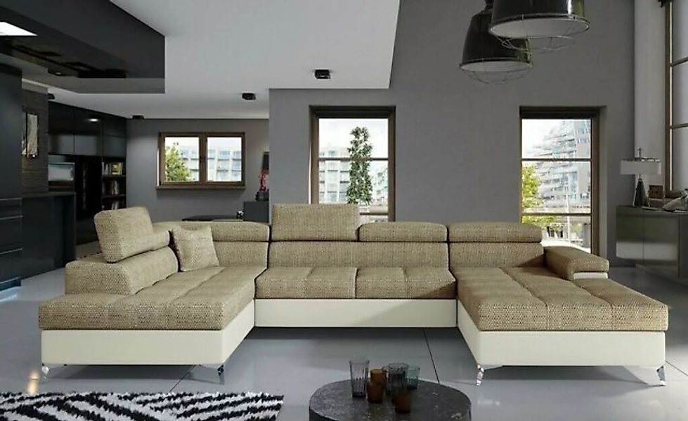 JVmoebel Ecksofa, Stoff U-Form Couch Wohnlandschaft Ecksofa Design Modern S günstig online kaufen