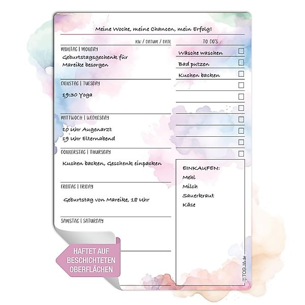 TOBJA Memoboard Einzigartiger Essensplaner - wiederablösbar, günstig online kaufen