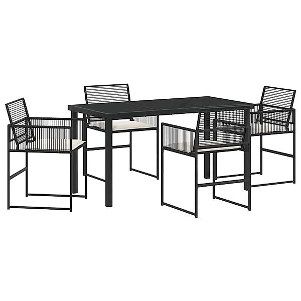 vidaXL Garten Essgruppe 5-Tlg Schwarz Poly Rattan 3379324 günstig online kaufen