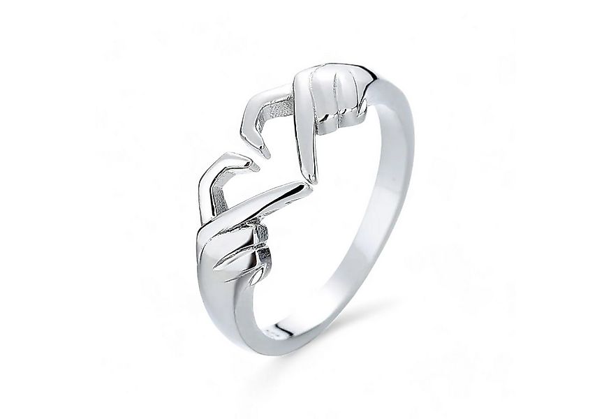 Silberring Love Ring Finger Herz Form aus 925 Sterling Silber und Gold (1x günstig online kaufen