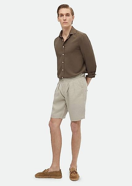 RAMSEY Shorts Beige Weben Karotte Passform Lässig 100% Leinen Bermuda günstig online kaufen