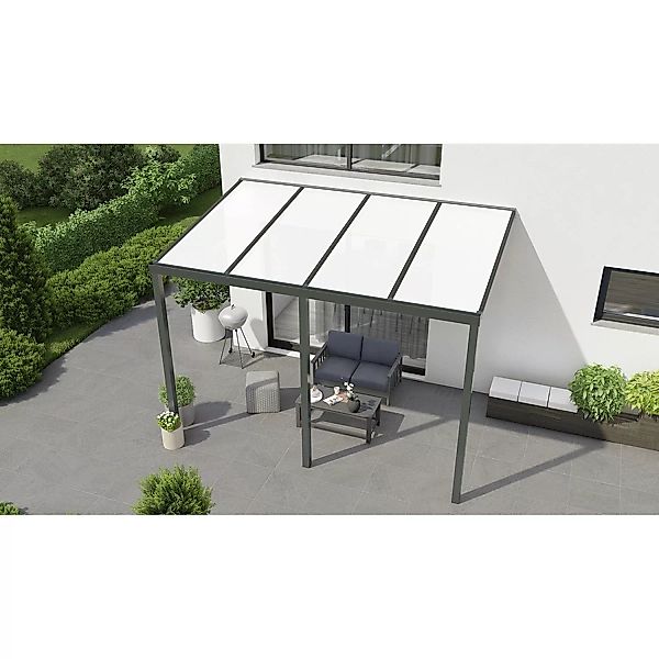 Terrassenüberdachung Basic 400 cm x 250 cm  Anthrazit Glanz PC Opal günstig online kaufen