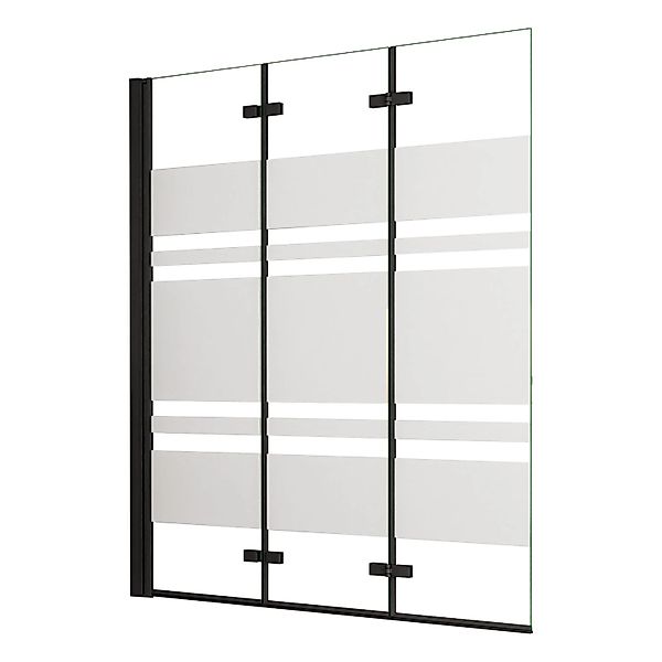 AICA 140x140cm Schwarz Faltwand 3 teilig Badewanneaufsatz Duschwand Badwann günstig online kaufen