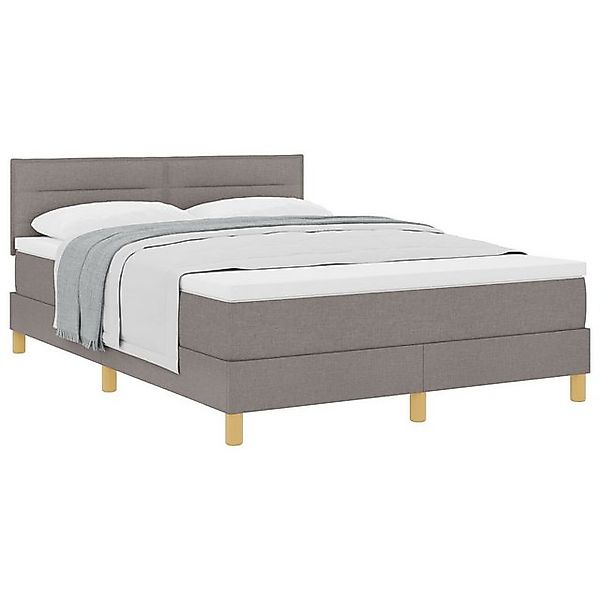 vidaXL Bett Boxspringbett mit Matratze Taupe 140x190 cm Stoff (1-tlg) günstig online kaufen