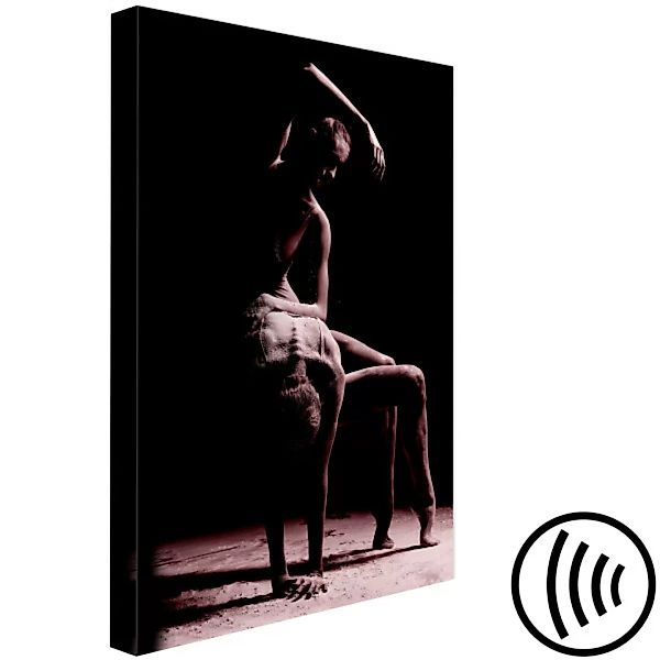 Bild auf Leinwand Ballett-Paar - subtile Körpernähe tanzend auf dem Sand XX günstig online kaufen