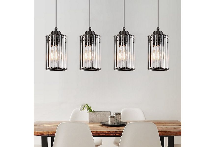 Nettlife Pendelleuchte Kristall Esstisch Schwarz Modern 1/3/4 Flammig E27 H günstig online kaufen