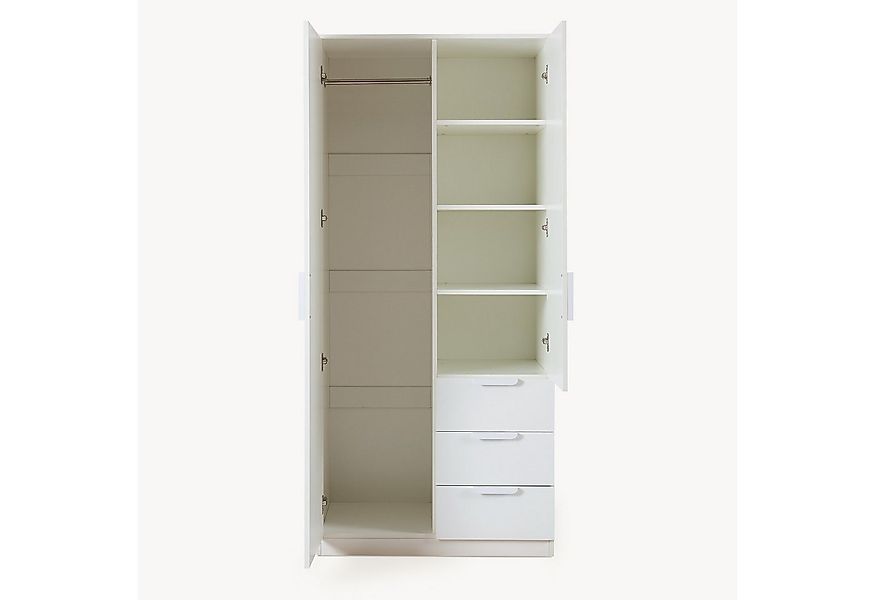 en.casa Kleiderschrank »Eiselfing« 2 Türen, 4 Fächer, 3 Schubladen 176x80x5 günstig online kaufen