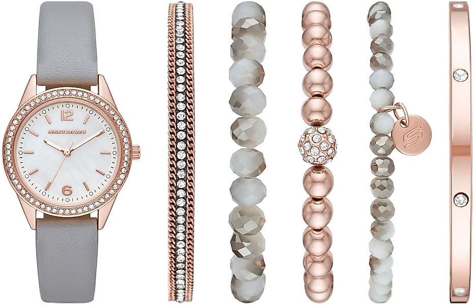 Skechers Quarzuhr SR9056, (Set, 6-tlg., mit 5 Schmuckarmbändern), Armbanduh günstig online kaufen