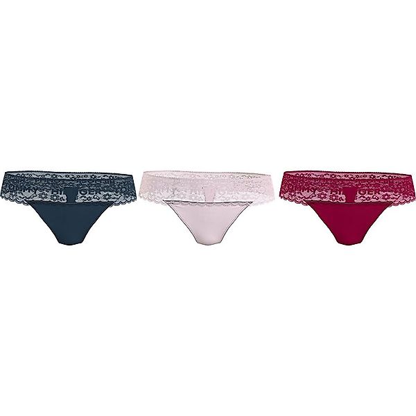 Tommy Hilfiger Underwear Baumwoll-tanga 3 Paare XS Mystic Lake / Pale Pink günstig online kaufen