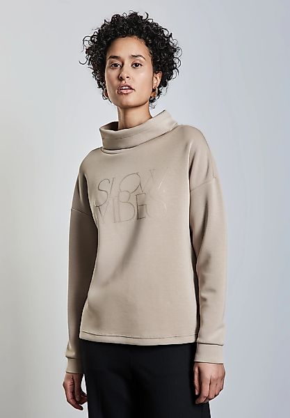 STREET ONE Stehkragenshirt – Silk-Look Shirt mit Schalkragen günstig online kaufen