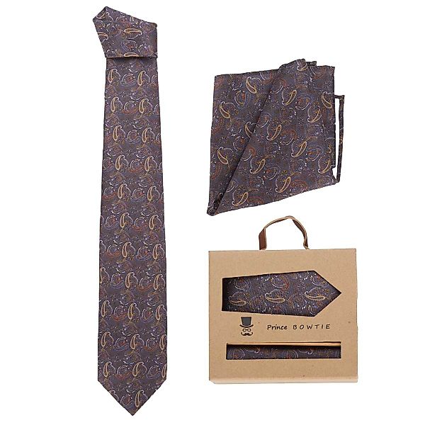 Prince BOWTIE Krawatte und Einstecktuch im Set Farbe anthrazit Größe: One S günstig online kaufen