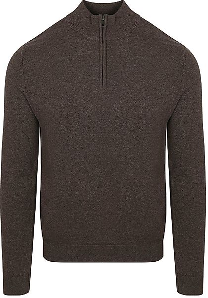 Steppin' Out Half Zip Pullover Merinowolle Braun - Größe M günstig online kaufen