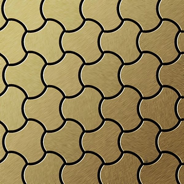 ALLOY Mosaik Fliese Massiv Metall Titan Gebürstet Gold 1,6mm Stark Ubiquity günstig online kaufen