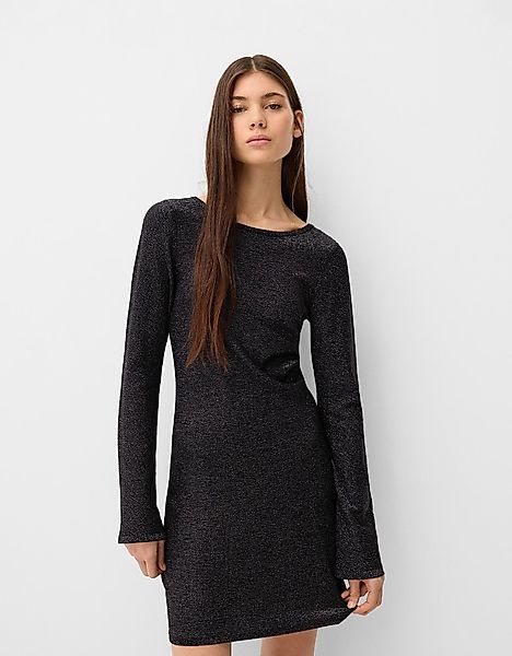 Bershka Glänzendes Minikleid Damen S Schwarz günstig online kaufen