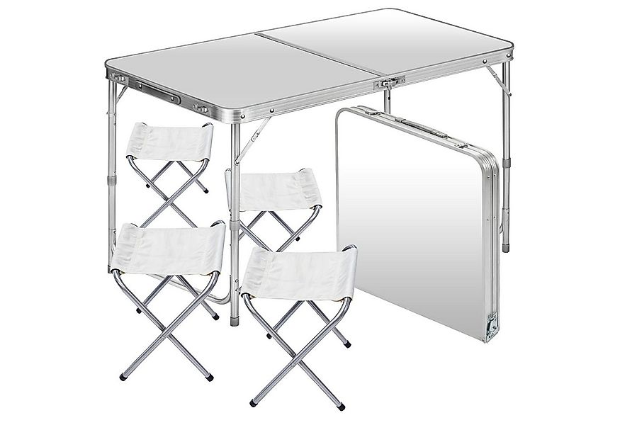 Goods+Gadgets Klapptisch Klapptisch-Set mit 4 Stühlen –Klappbarer Campingti günstig online kaufen