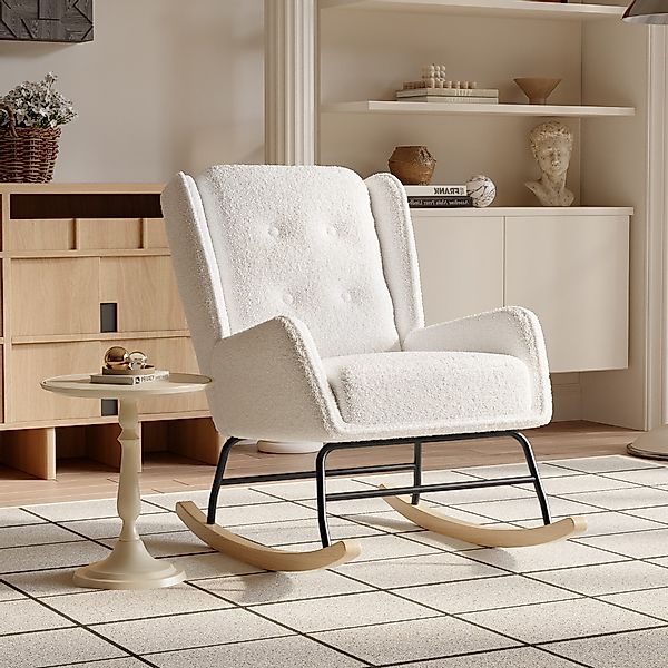 PXloue Schaukelstuhl Stillsessel Relaxsessel Schaukelsessel, Metallgestell günstig online kaufen