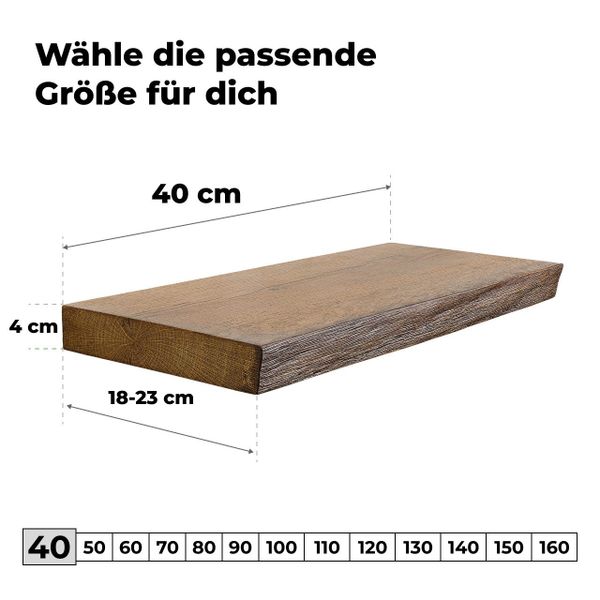 tømmermann Wandregal Schweberegal Holzregal mit Baumkante günstig online kaufen